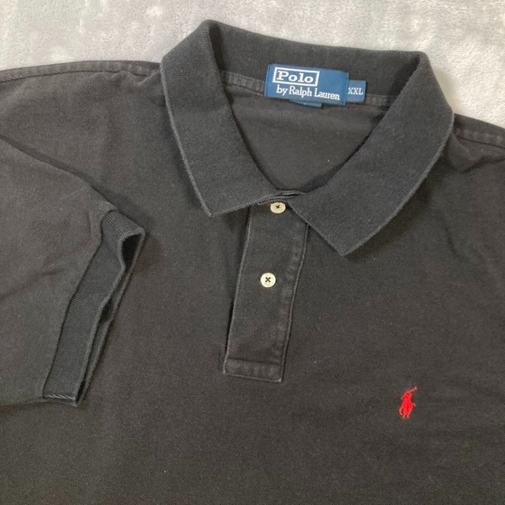 Polo Ralph Lauren Polo Shirt Men's 2XL BLACK Red Pony Logo Collared Short Sleeve